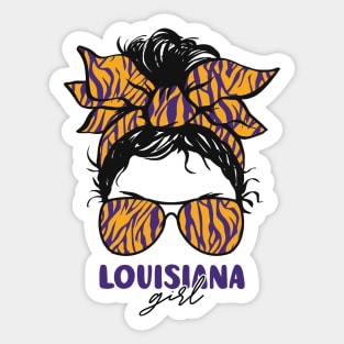 Proud Louisiana Girl Letting My Roots Show // Messy Hair Don't Care Louisiana Tiger Stripes Sticker